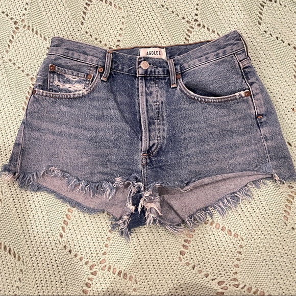 AGOLDE Parker Vintage Cut Off Denim Jean Shorts 26 - Picture 4 of 7